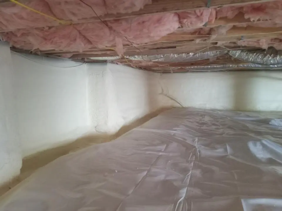Crawl space encapsulation with closed-cell spray foam for Attic Insulation in Newark